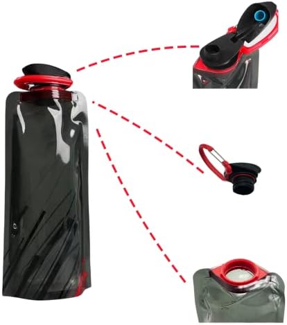 4 Pack 25oz Collapsible Water Bottles, 4 Colors Reusable Leakproof Water Bags for Drinking, Foldable Flat Water Bottles with Clasp for Outdoor Sports Camping Traveling Biking - Image 3