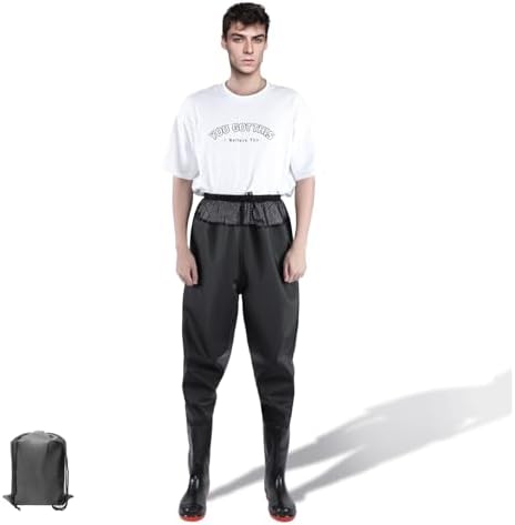 Waders with Boots for Men PVC Waterproof Fishing Hunting in Surfing Snow Removal Disaster Prevention Car Washing