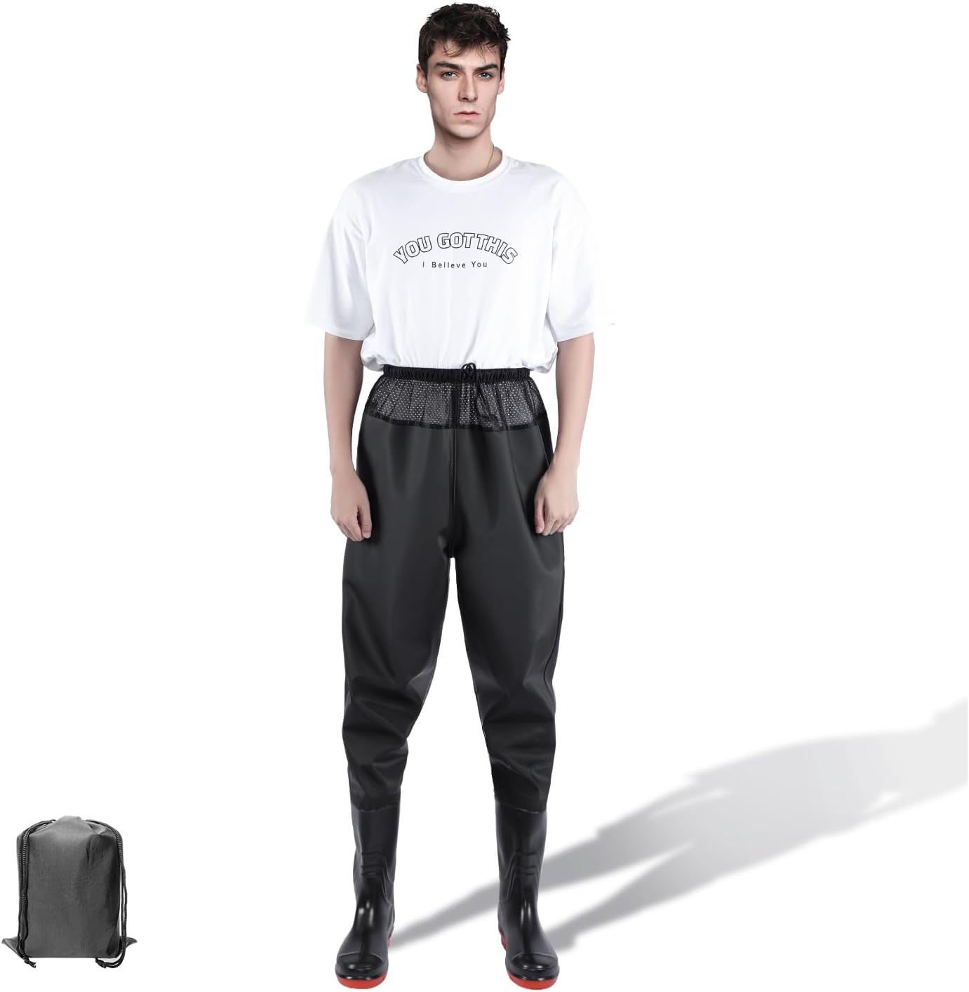 Waders with Boots for Men PVC Waterproof Fishing Hunting in Surfing Snow Removal Disaster Prevention Car Washing - Image 9